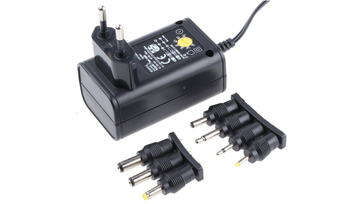 Ansmann Steckernetzteil AC/DC-Adapter 7.2W, 100V ac, 3 V dc, 4.5 V dc, 5 V dc, 6 V dc, 7.5 V dc, 9 V dc, 12V dc /