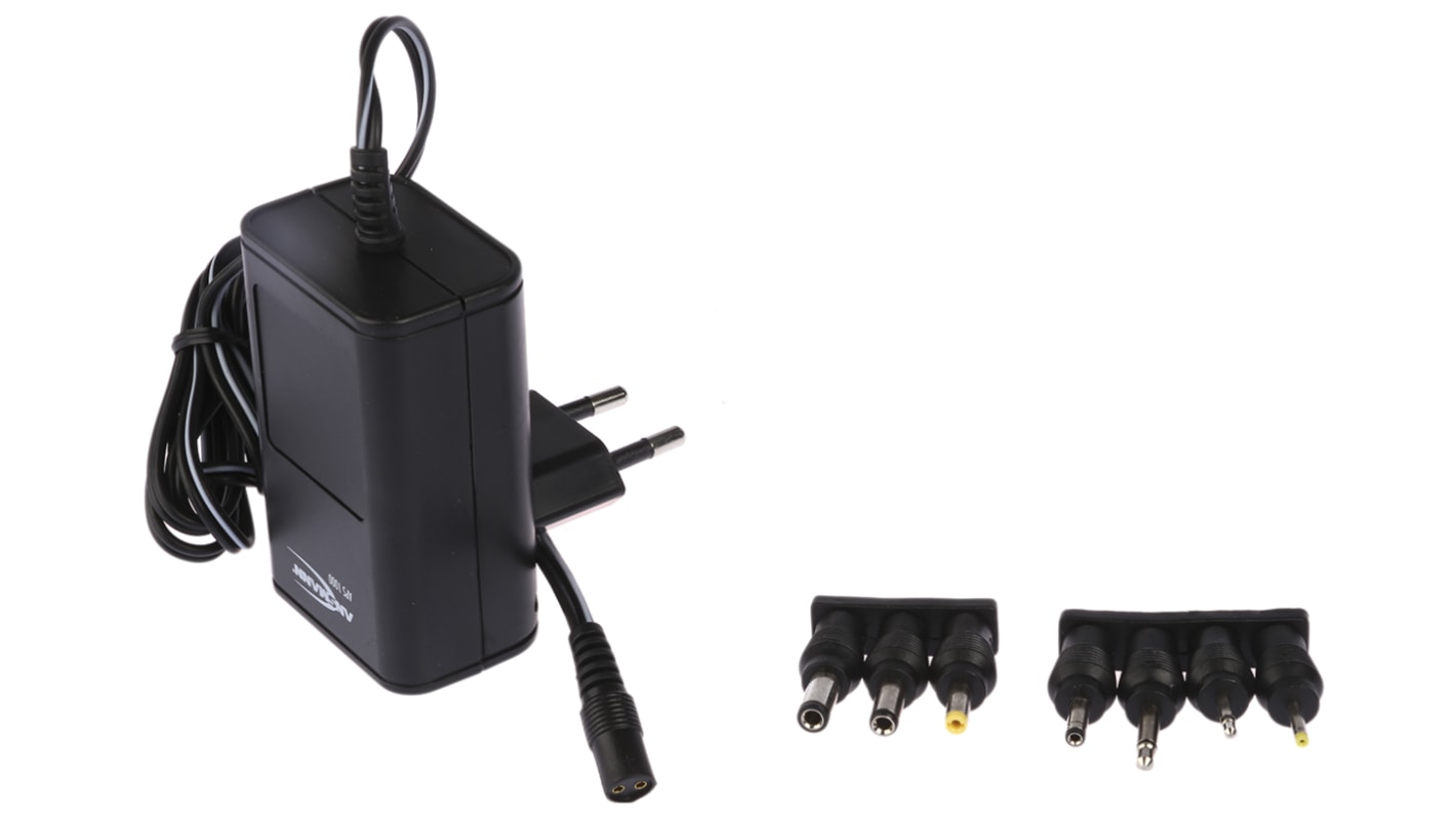 Ansmann Steckernetzteil AC/DC-Adapter 12W, 100V ac, 3 V dc, 4.5 V dc, 5 V dc, 6 V dc, 7.5 V dc, 9 V dc, 12V dc / 1A,