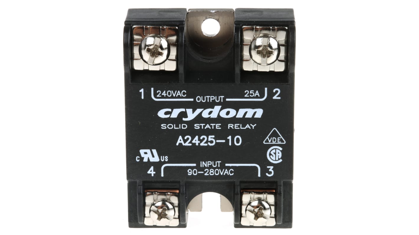 Sensata Crydom Series 1 240 VAC Series Solid State Relay, 25 A Load, Panel Mount, 280 V rms Load, 280 V ac Control