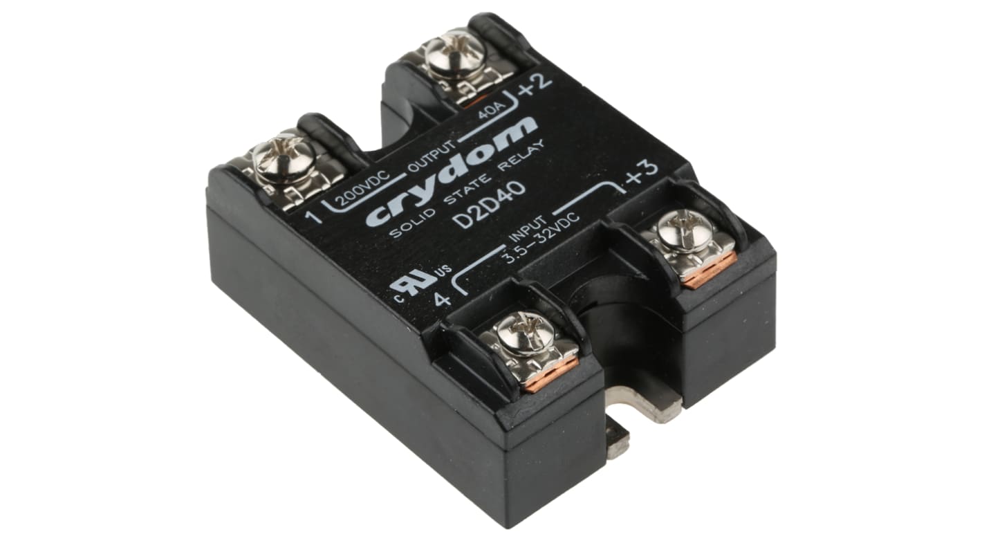 Sensata Crydom ソリッドステートリレー, 40 A, 200 V dc, 表面 Sensata Crydom ソリッドステートリレー, 40 A, 200 V dc, 表面