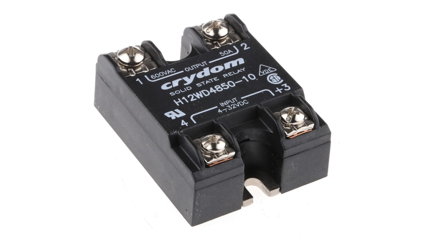 Sensata Crydom H12WD Series Solid State Relay, 50 A Load, Panel Mount, 660 V rms Load, 32 V dc Control