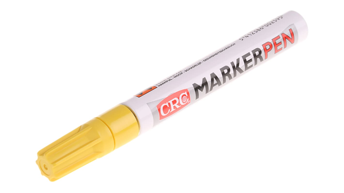 CRC Yellow 4.5mm Medium Tip Paint Marker Pen for use with Cardboard, Glass, Metal, Paper, Plastic, Rubber, Textiles,