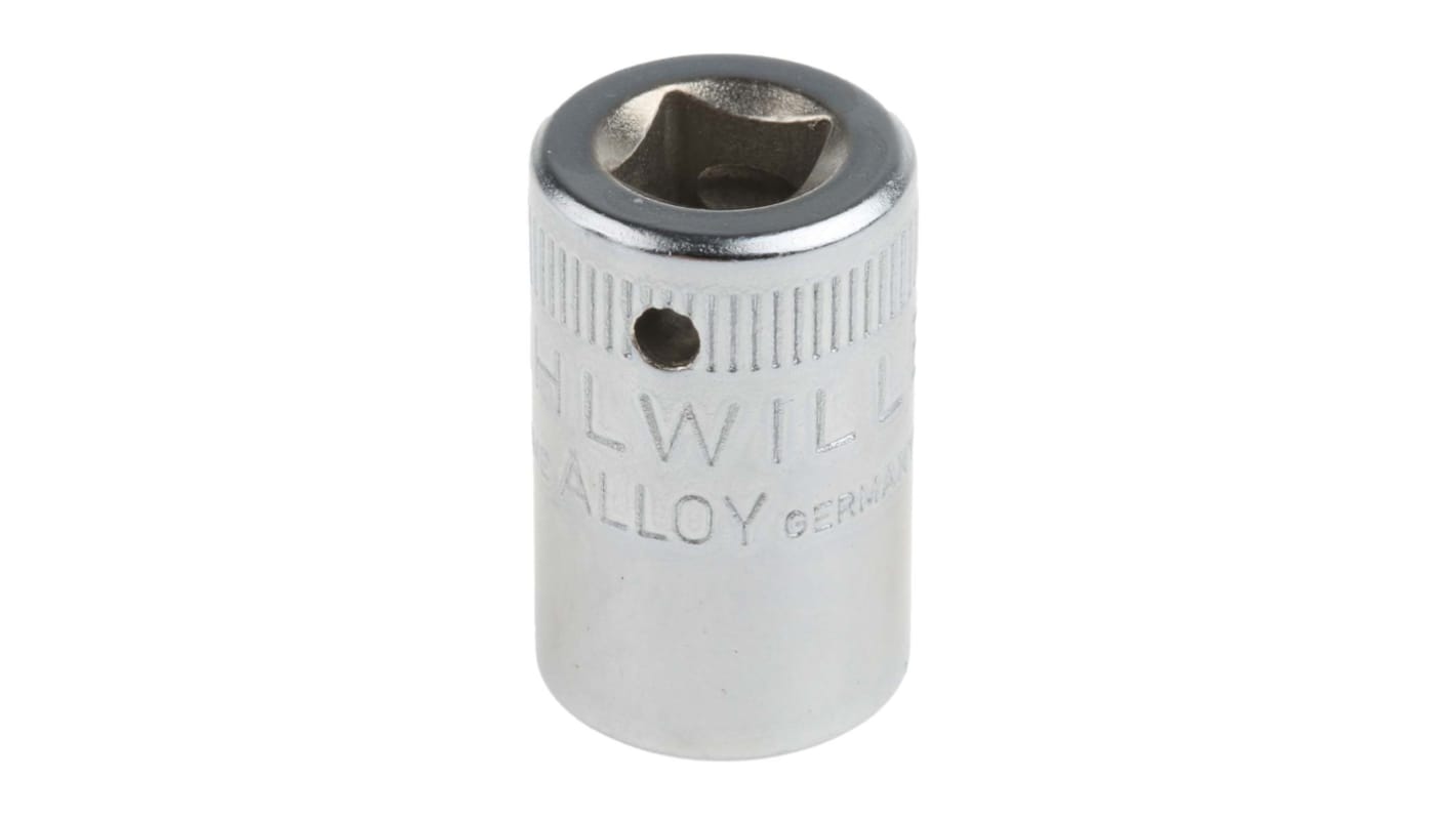 STAHLWILLE 1/4 in Drive 10mm Standard Socket, 12 point, 23 mm Overall Length