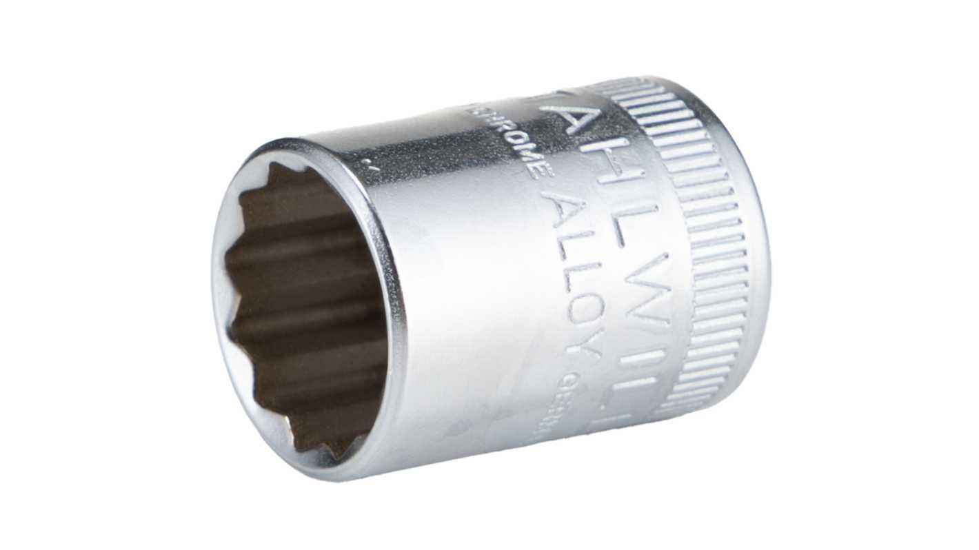 STAHLWILLE 1/4 in Drive 1/2in Standard Socket, 12 point, 23 mm Overall Length