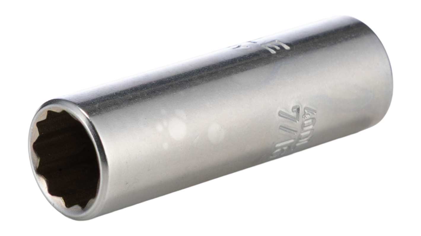 STAHLWILLE 1/4 in Drive 7/16in Deep Socket, 12 point, 50 mm Overall Length