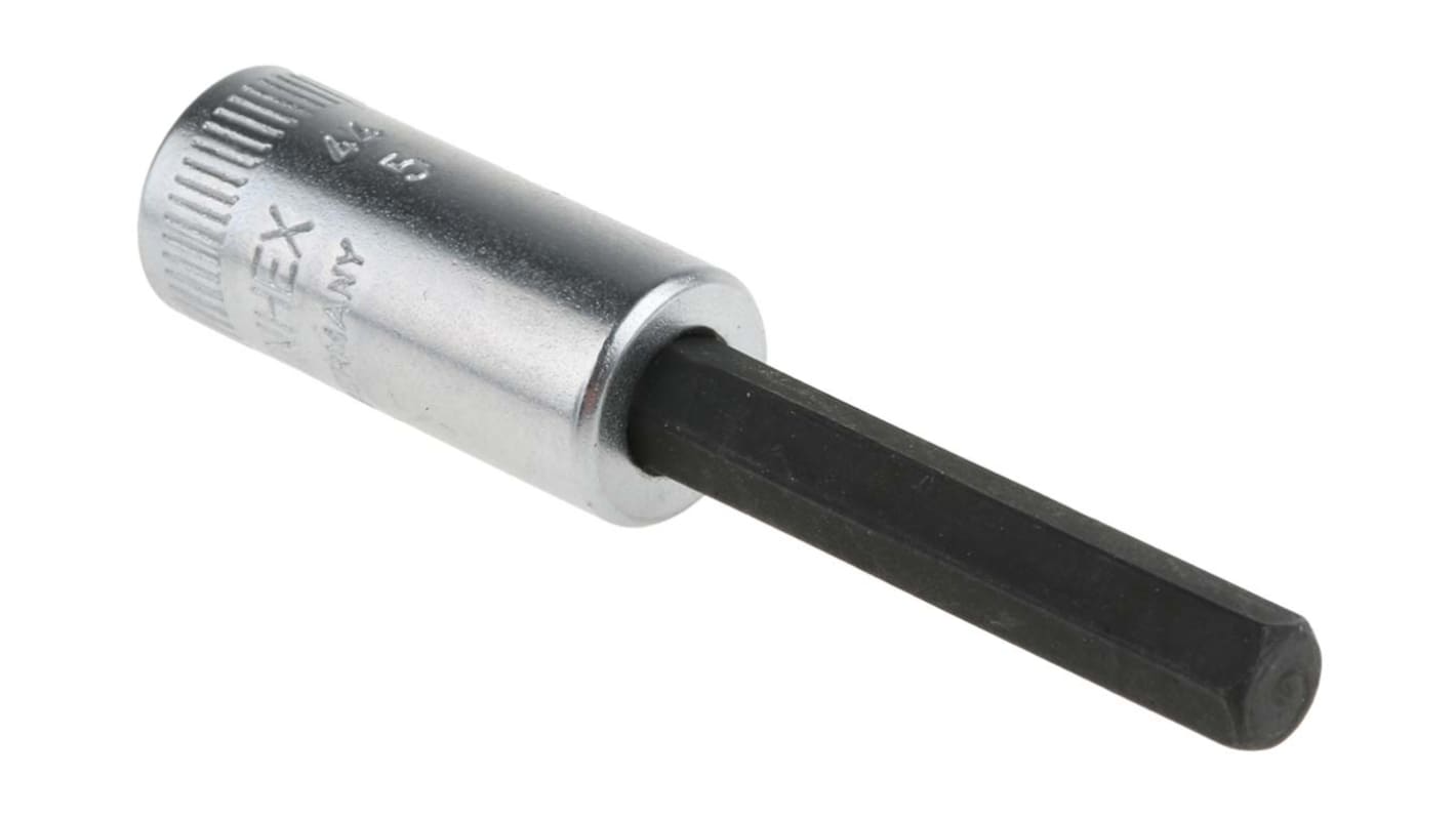 STAHLWILLE 1/4 in Drive Bit Socket, Hex Bit, 5mm, 55 mm Overall Length
