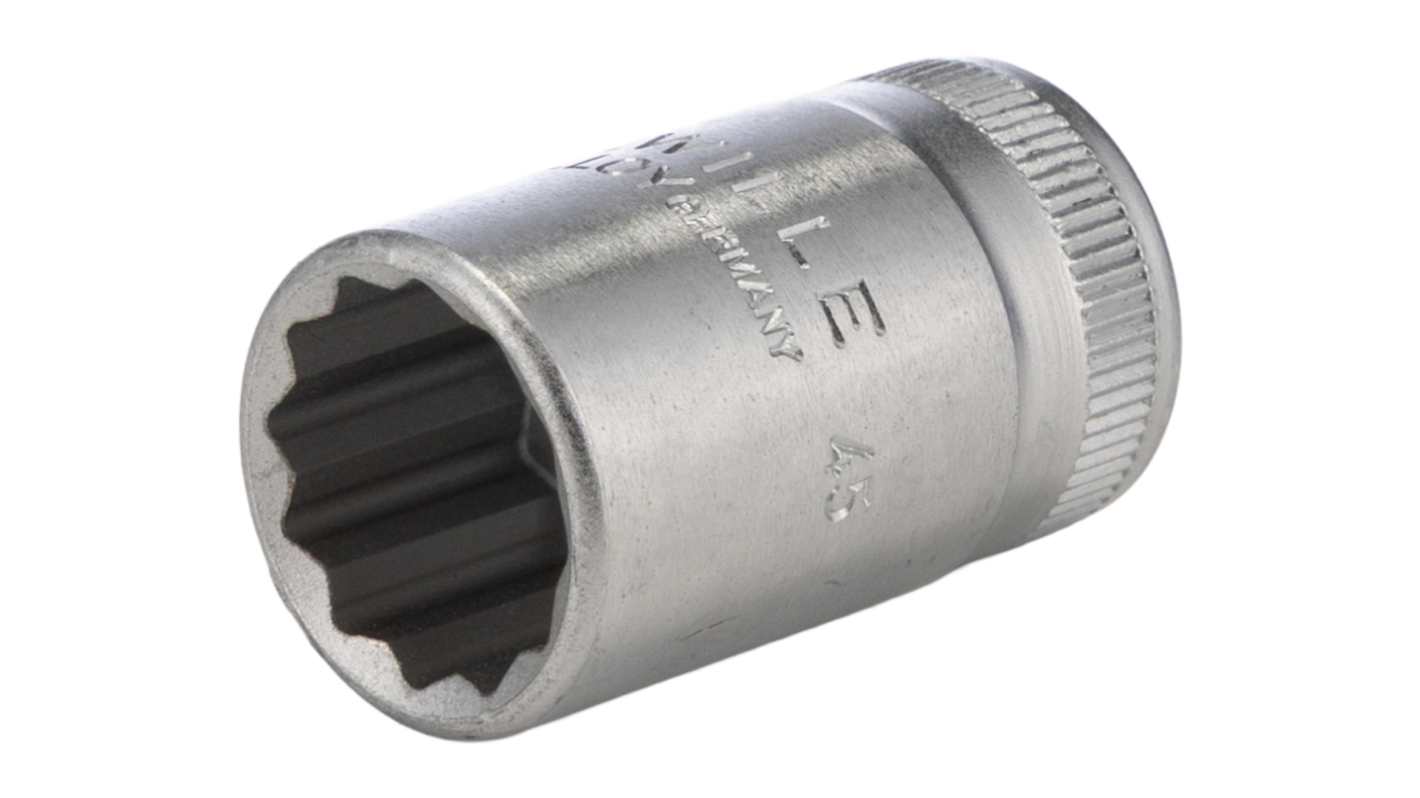 STAHLWILLE 3/8 in Drive 13mm Standard Socket, 12 point, 30 mm Overall Length