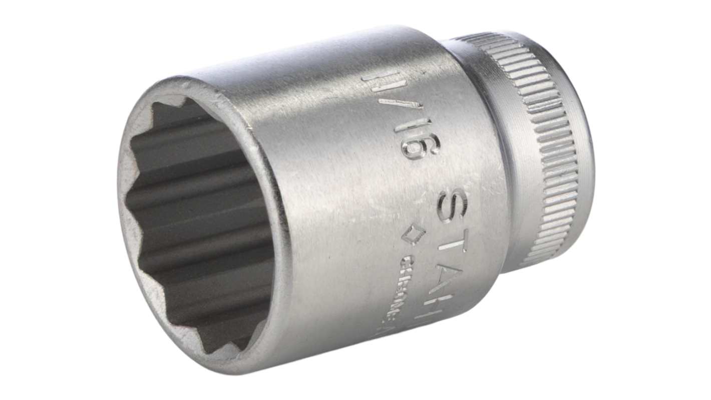 STAHLWILLE 3/8 in Drive 11/16in Standard Socket, 12 point, 32 mm Overall Length