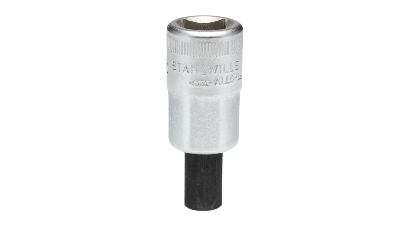 STAHLWILLE 1/2 in Drive Bit Socket, Hex Bit, 12mm, 60 mm Overall Length
