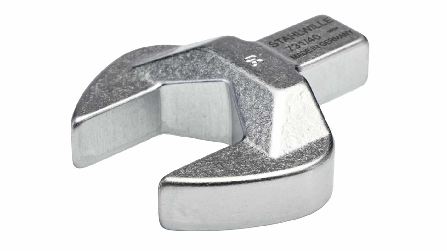 STAHLWILLE 731/40 Series Open Ended Insert Spanner Head, 30 mm, 14 x 18mm Insert, Chrome Finish