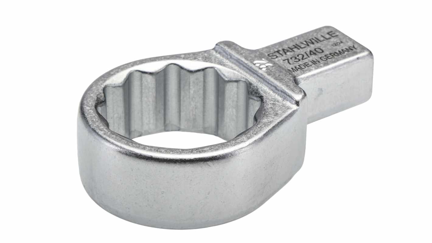 STAHLWILLE 732 Series Crow Ring Spanner Head, 32 mm, 14 x 18mm Insert, Chrome Finish