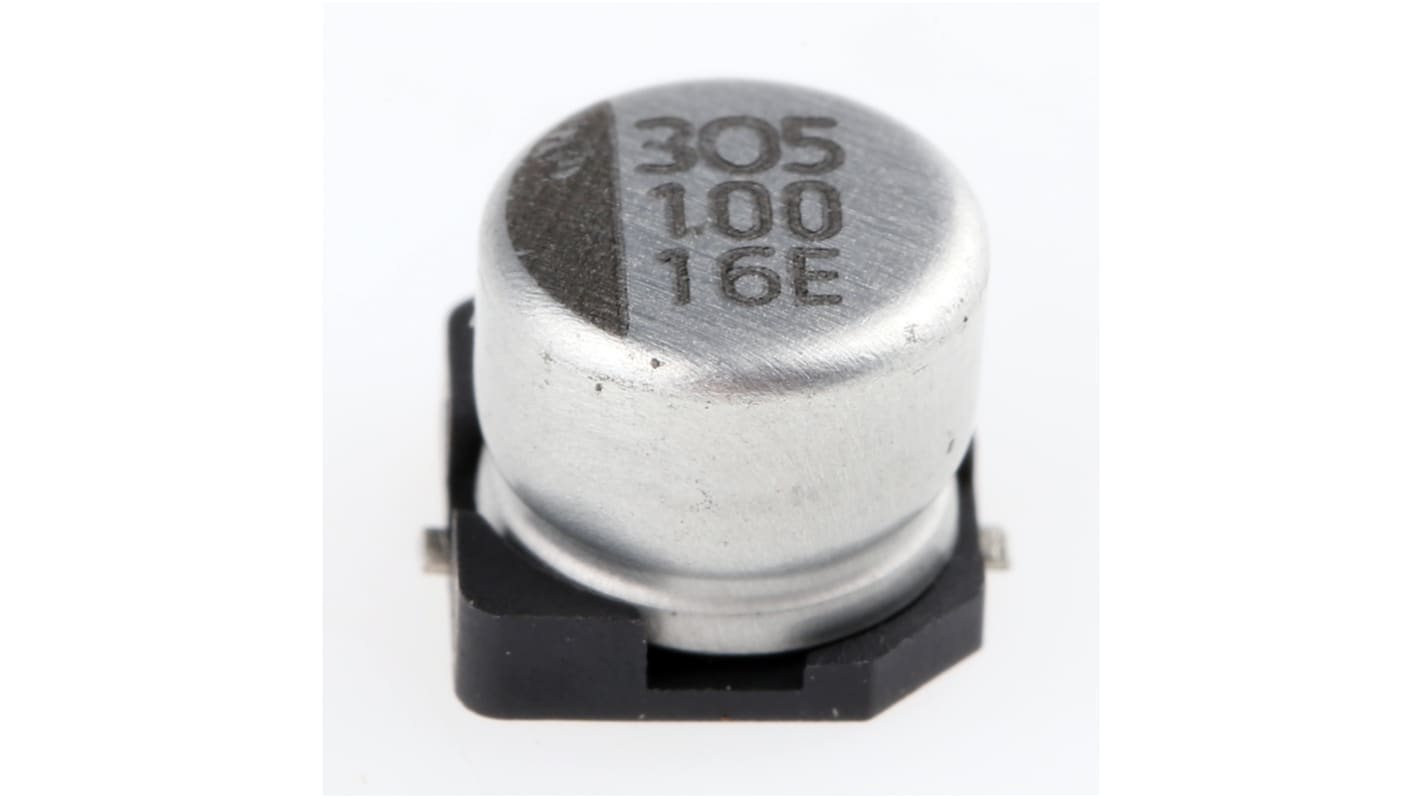 NIC Components 贴片铝电解电容, 100μF, 16V 直流, 6.3 (Dia.) x 5.5mm, 最高+85°C, NACE系列