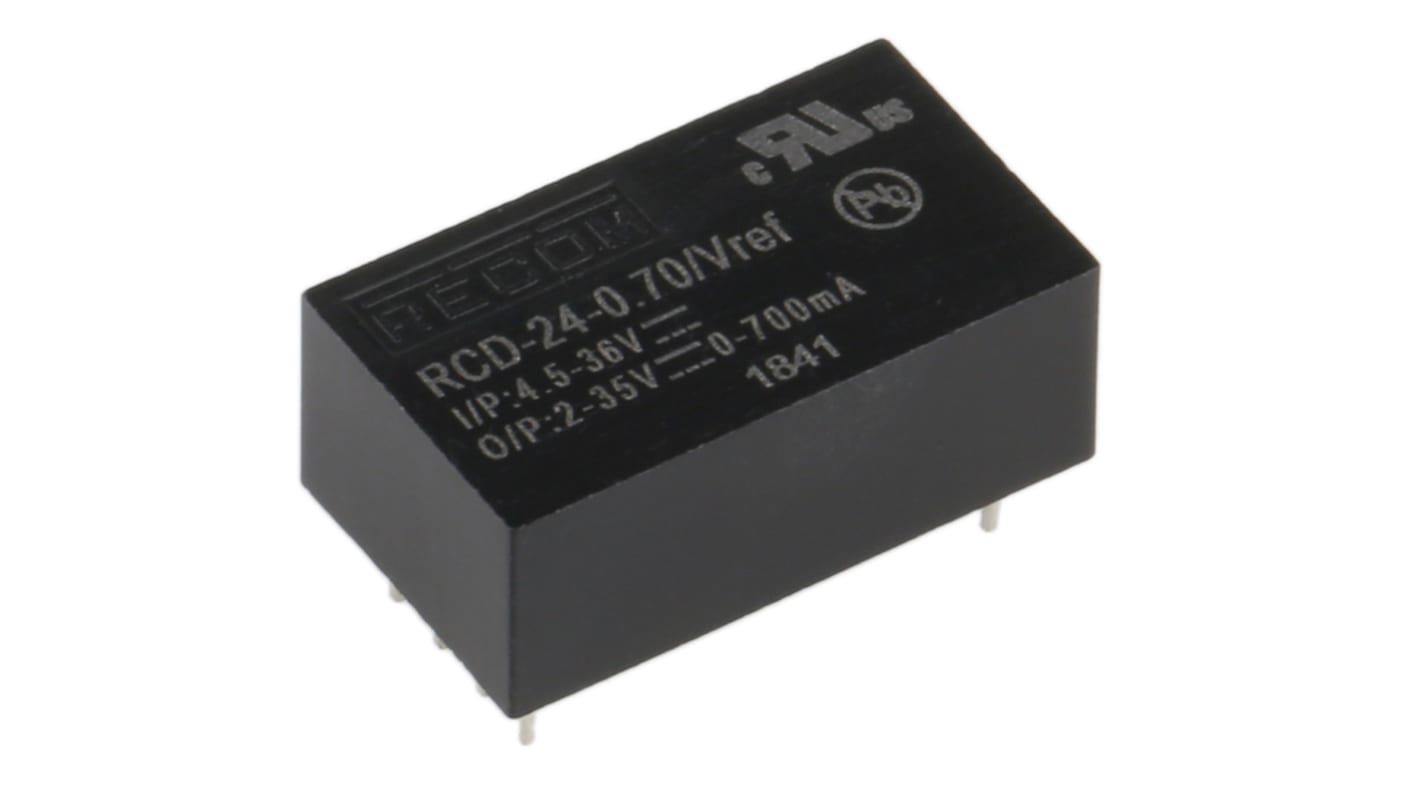 Driver LED RCD-24-0.70/Vref Recom, 0 → 700mA out, 24.5W, 6 Pin PCB