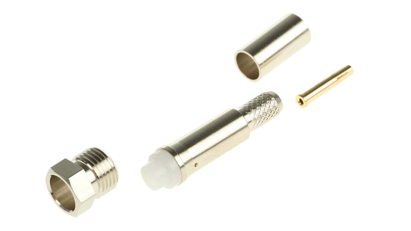 RS PRO FME连接器母座, 50Ω, 电缆安装, 压接端接, 直向, 用于RG58/U线