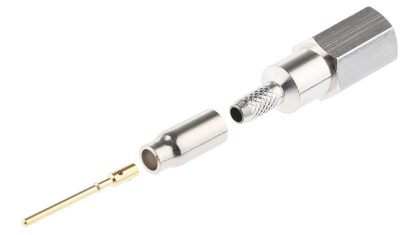 RS PRO Stecker Koaxialsteckverbinder FME-Steckverbinder, Kabelmontage Crimp-Anschluss, für RG174/U-Kabel, 50Ω, Gerade