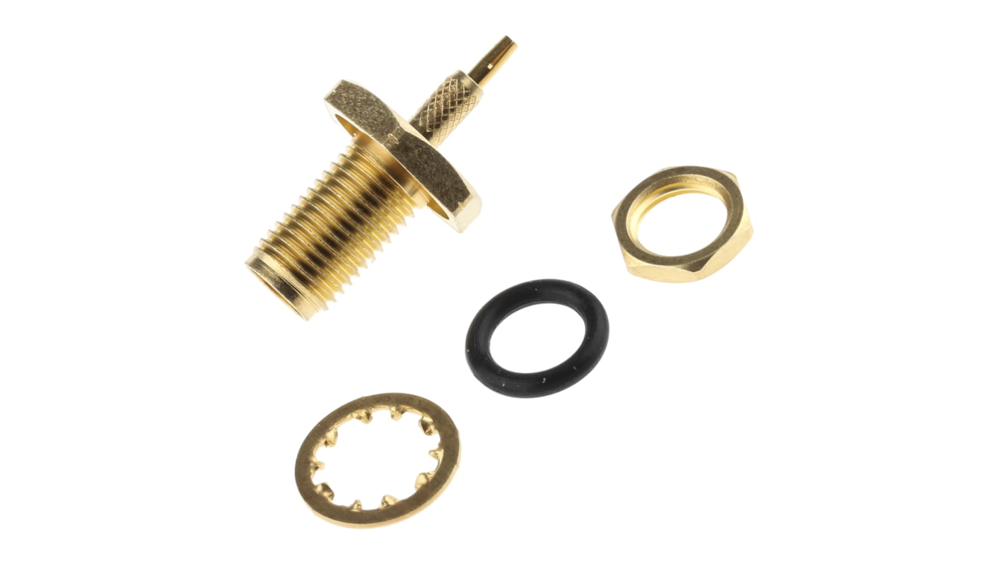 RS PRO, Jack Panel Mount SMA Connector, 50Ω, Crimp Termination, Straight Body