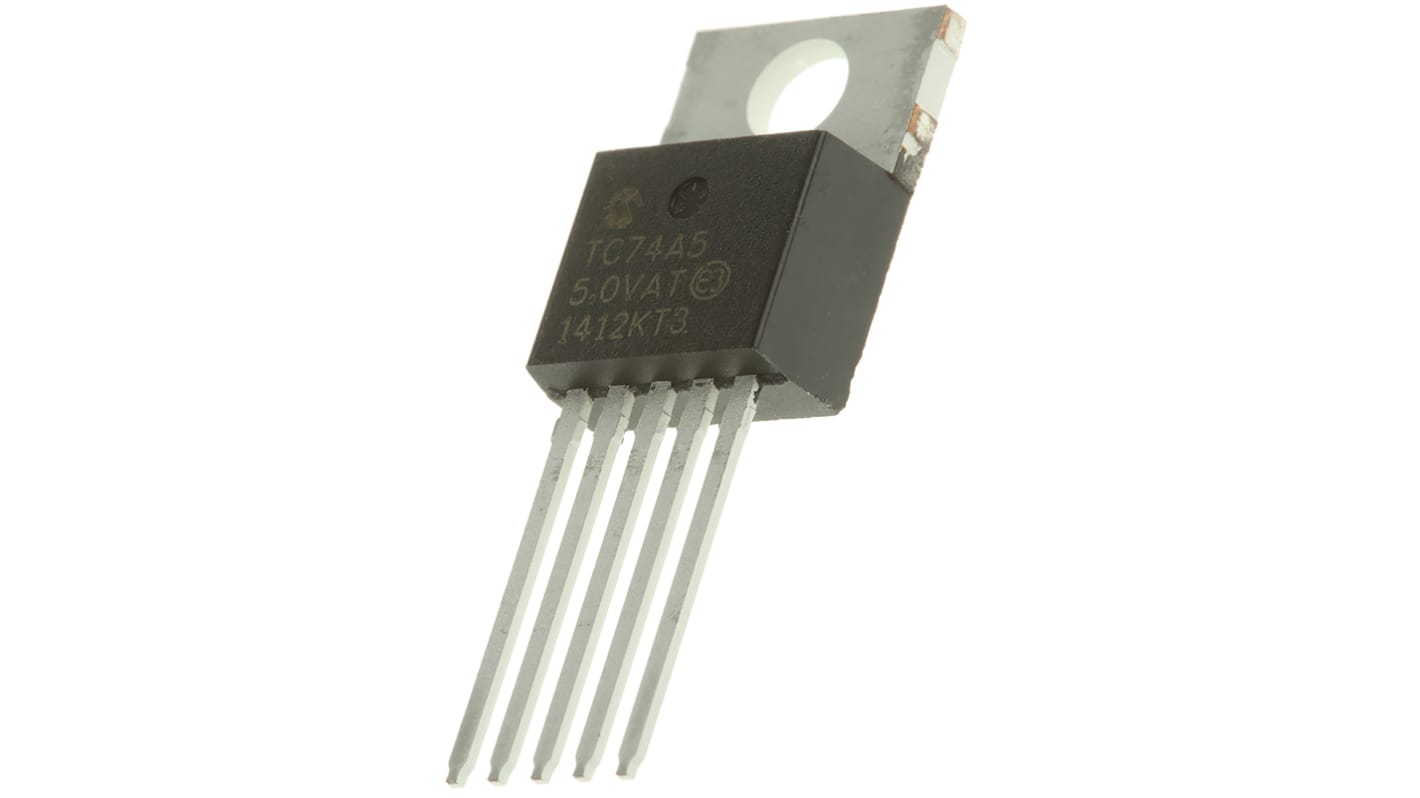 Microchip Temperature Sensor, Digital Output, Through Hole Mount, Serial-I2C, SMBus, ±3°C, 5 Pins