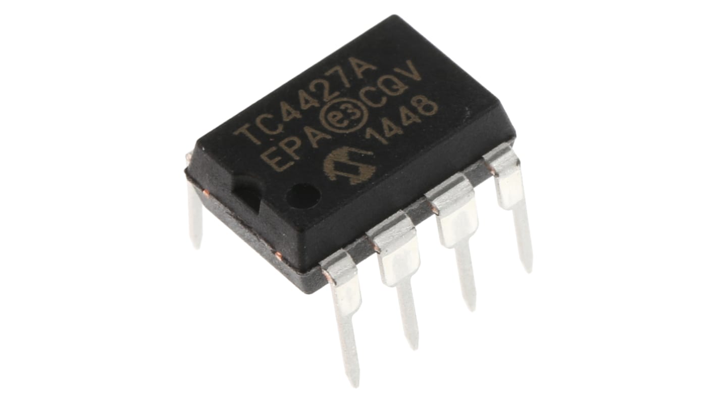 Microchip MOSFET驱动器, CMOS，TTL逻辑, PDIP, 2个驱动器, 8针, 通孔安装, 18V电源, 1.5 A输出