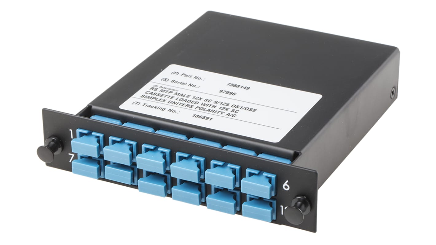 RS PRO 12 Port MTP to SC Simplex Cassette, OS1, OS2 Optical Fibre Type