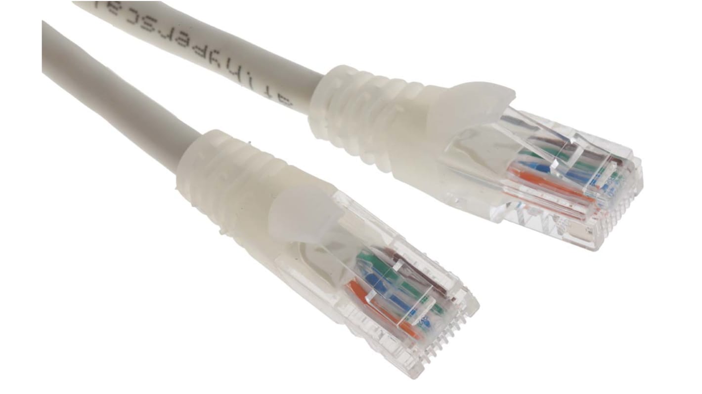 RS PRO, 1m Cat5e, White RJ45 to Male RJ45 Male, U/UTP Unshielded, Terminated PVC Sheath
