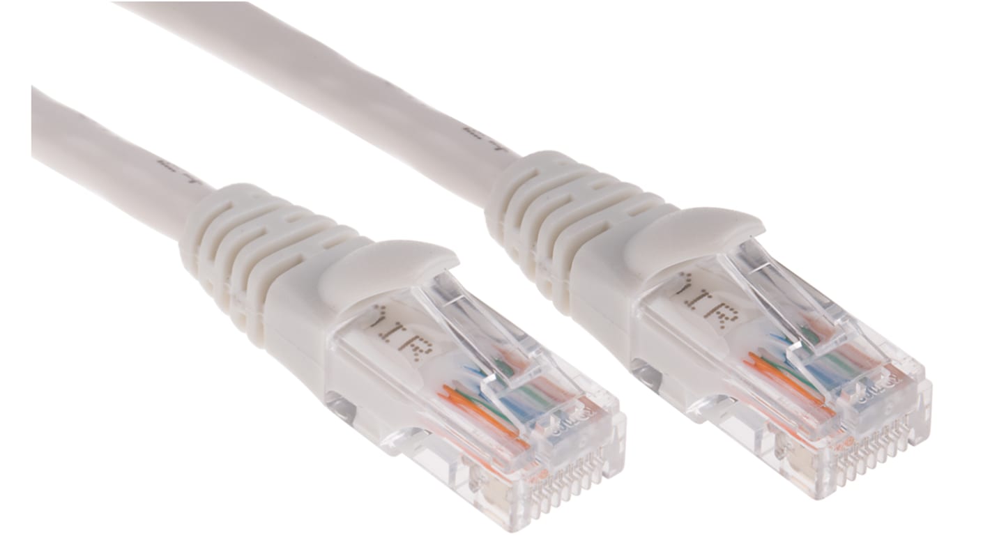 RS PRO, 10m Cat5e, White RJ45 to Male RJ45 Male, U/UTP Unshielded, Terminated PVC Sheath