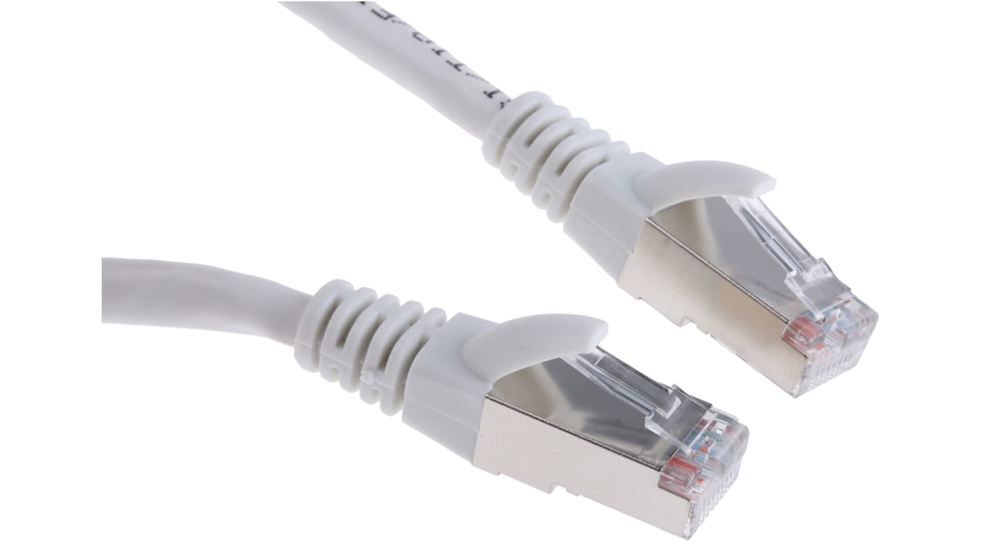RS PRO, 0.5m Cat5e, White RJ45 to Male RJ45 Male, F/UTP Shielded, Terminated PVC Sheath