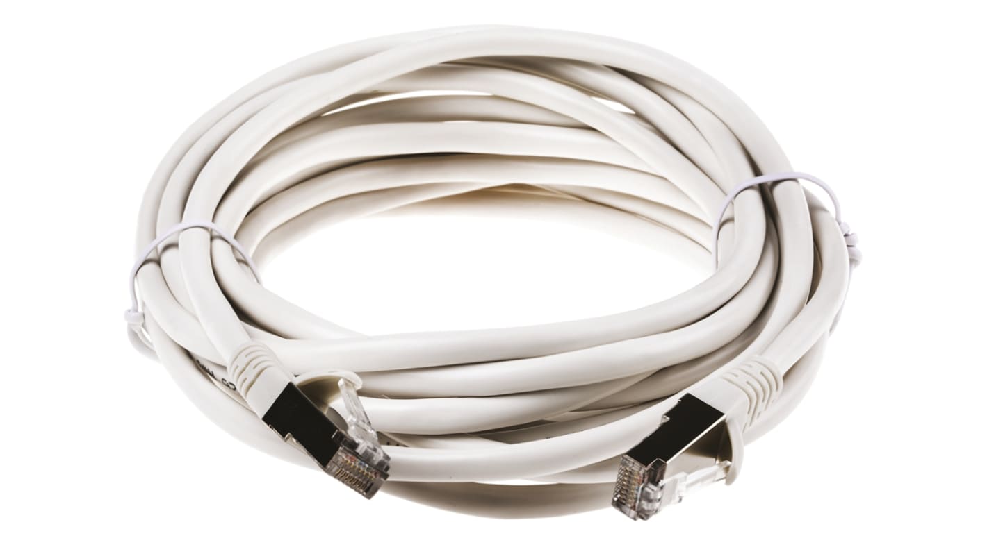 RS PRO Ethernetkabel Cat.5e, 5m, Weiß Patchkabel, A RJ45 F/UTP Stecker, B RJ45, PVC