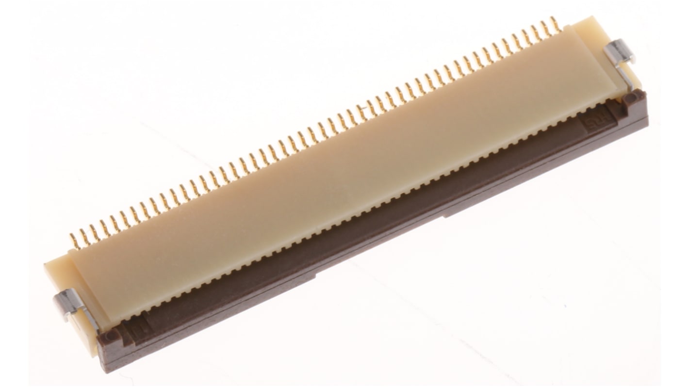 Hirose FPC连接器, 母座, 50p, 0.5mm间距, 单排, SMT安装, 直角, 500mA, 50 V 交流, FH12系列