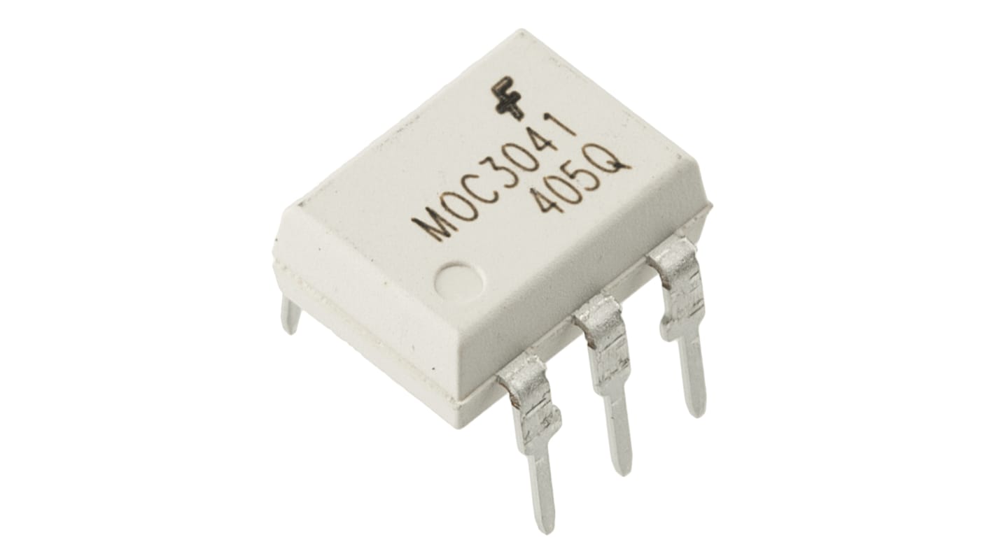 Optoacoplador onsemi MOC de 1 canal, Vf= 1.5V, Viso= 7,5 kVrms, IN. DC, OUT. Triac, mont. pasante, encapsulado DIP, 6