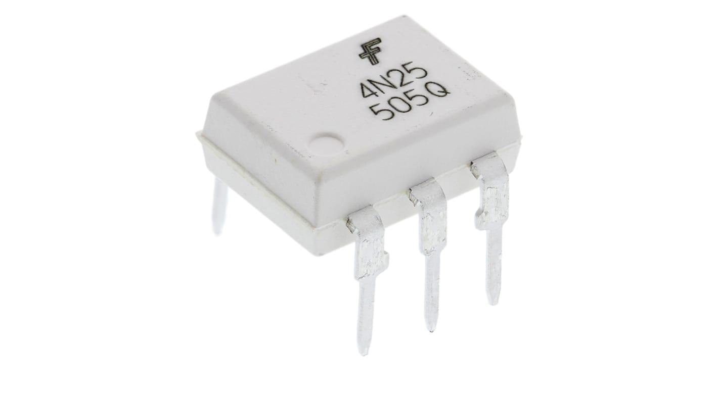 onsemi, 4N25M DC Input Transistor Output Optocoupler, Through Hole, 6-Pin DIP