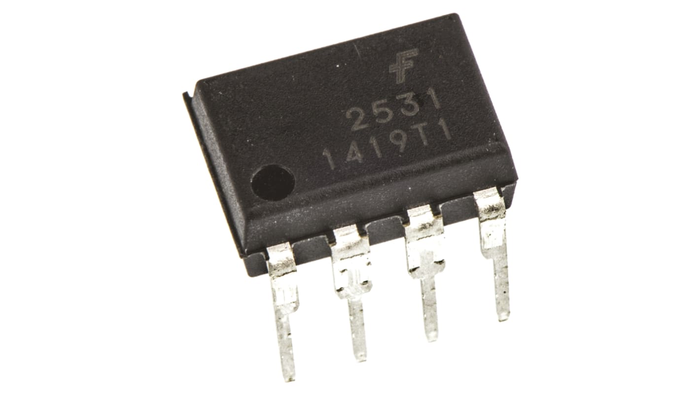 onsemi, HCPL2531 DC Input Transistor Output Dual Optocoupler, Through Hole, 8-Pin PDIP