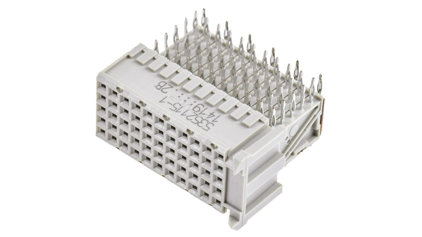 TE Connectivity 硬公制 C 型背板连接器母座, 55针, 5排, 11列, THT安装, 直角, Z-PACK HM系列