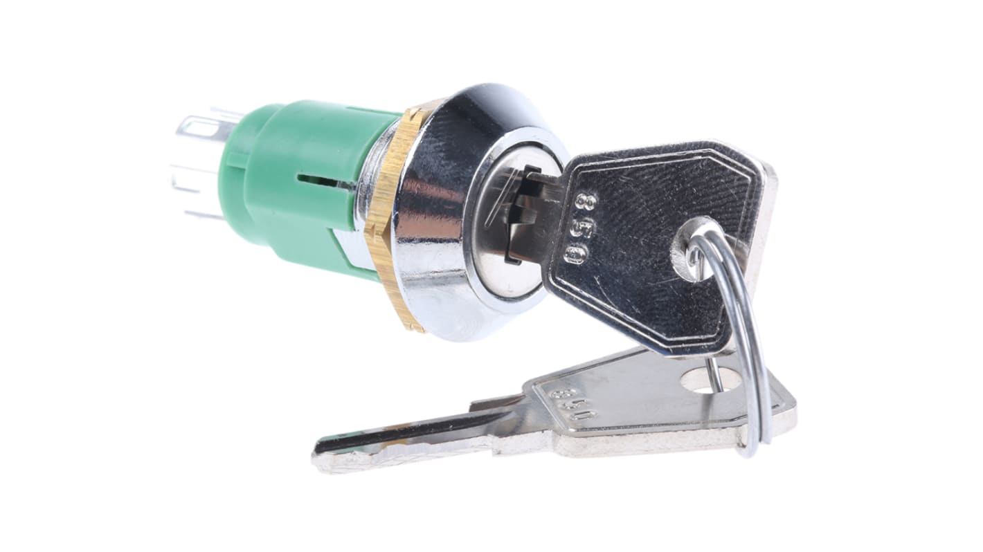 Lorlin Key Switch, DPDT, 1 A @ 24 V dc 2-Way Common-Key