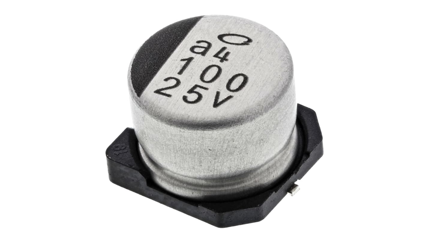 Nichicon 100μF Aluminium Electrolytic Capacitor 25V dc, Surface Mount - UUR1E101MCL1GS