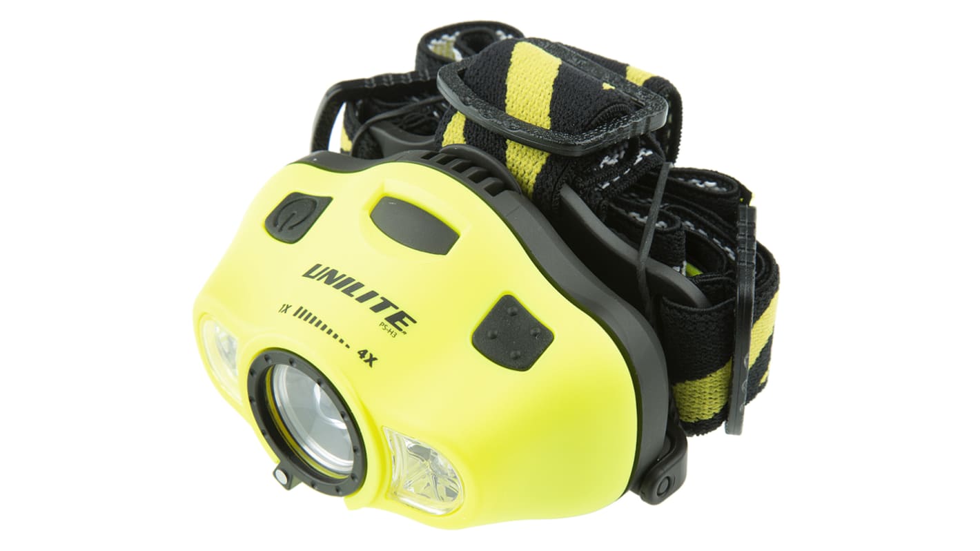 Unilite Prosafe Stirnlampe LED Gelb im ABS-Gehäuse , 120 lm / 55 m