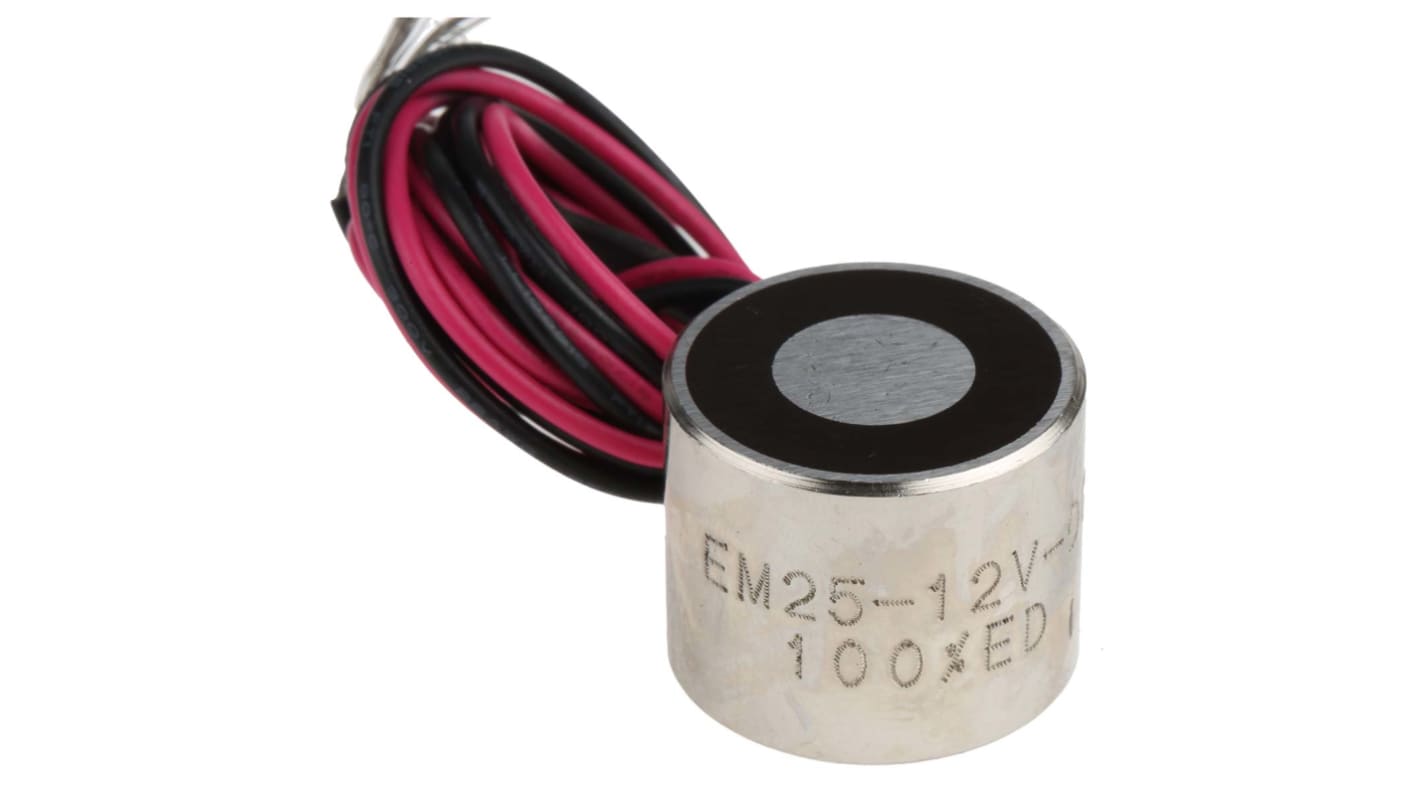 Chiudiporta magneticoDoppia porta, Singola porta  in cc RS PRO, 150N, 12V cc, Ø 25mm