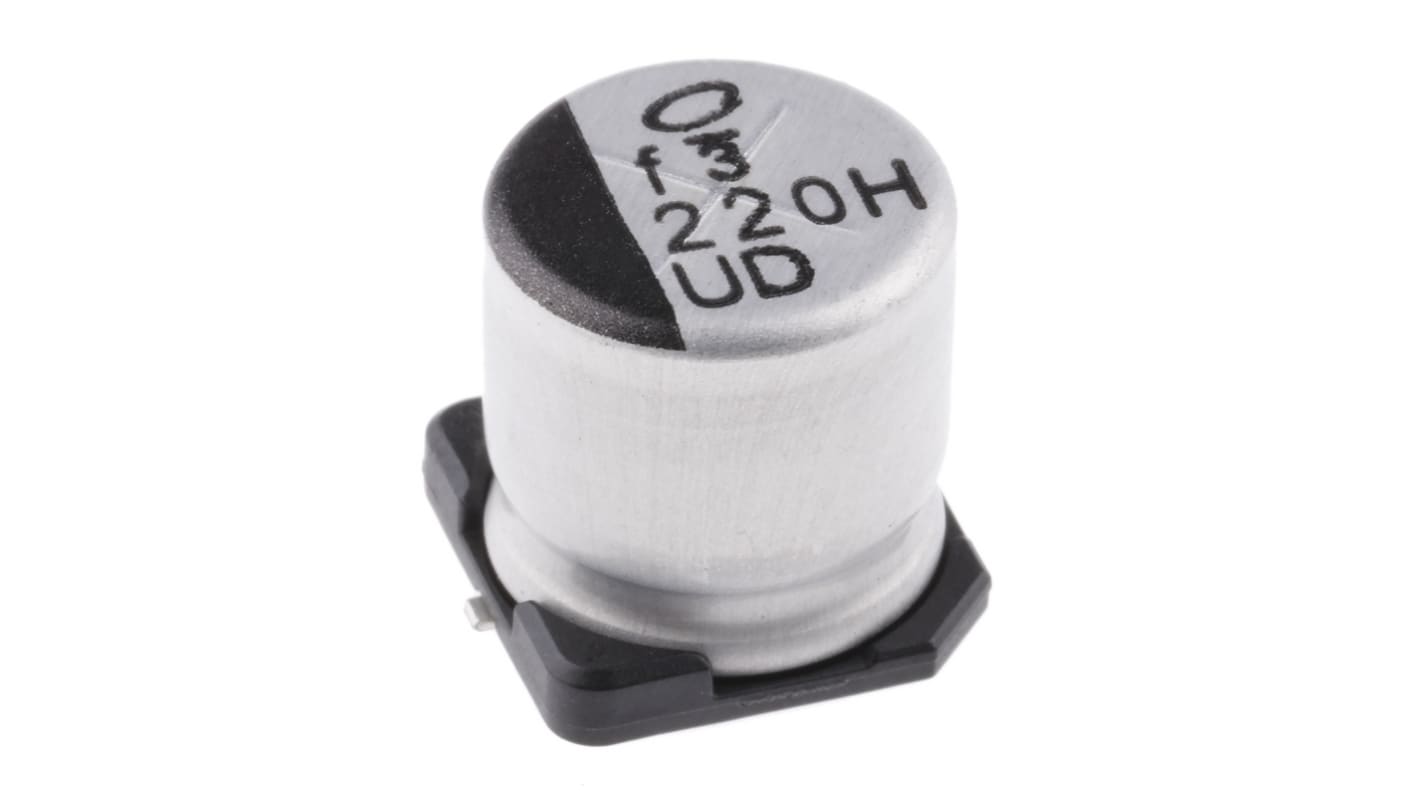 Condensatore Nichicon, serie UD, 220μF, 50V cc, ±20%, +105°C, SMD