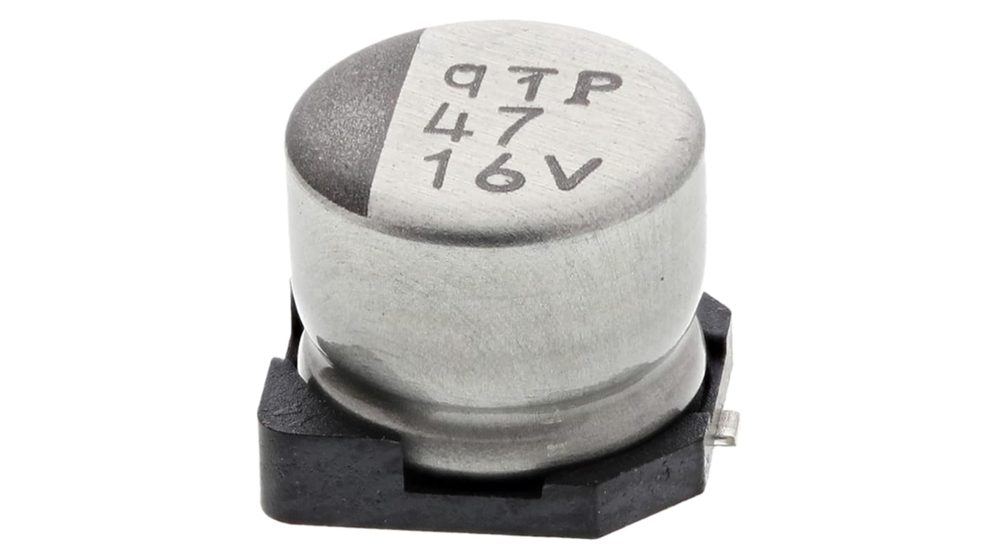 Nichicon 贴片铝电解电容, 47μF, 16V 直流, 6.3 (Dia.) x 5.4mm, 最高+105°C, WT系列