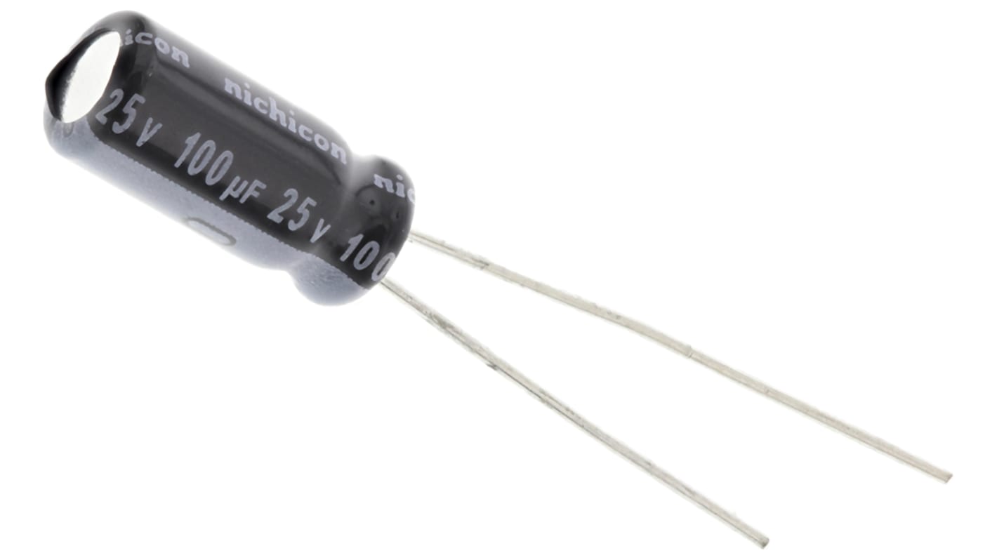 Condensateur Nichicon série VY, Aluminium électrolytique 100μF, 25V c.c.
