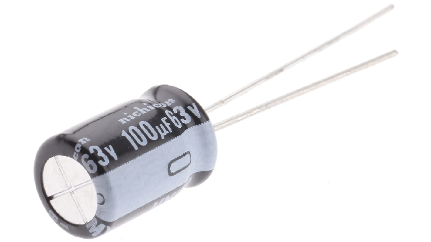 UVY1J101MPD | ニチコン 100μF,63V dc コンデンサ, ラジアル UVY1J101MPD | ニチコン 100μF,63V dc コンデンサ, ラジアル
