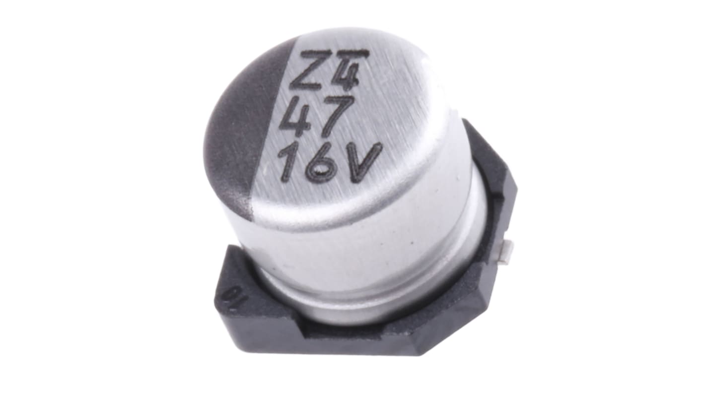 Nichicon WX, SMD Aluminium-Elektrolyt Kondensator 47μF ±20% / 16V dc, Ø 6.3mm x 5.4mm, +85°C