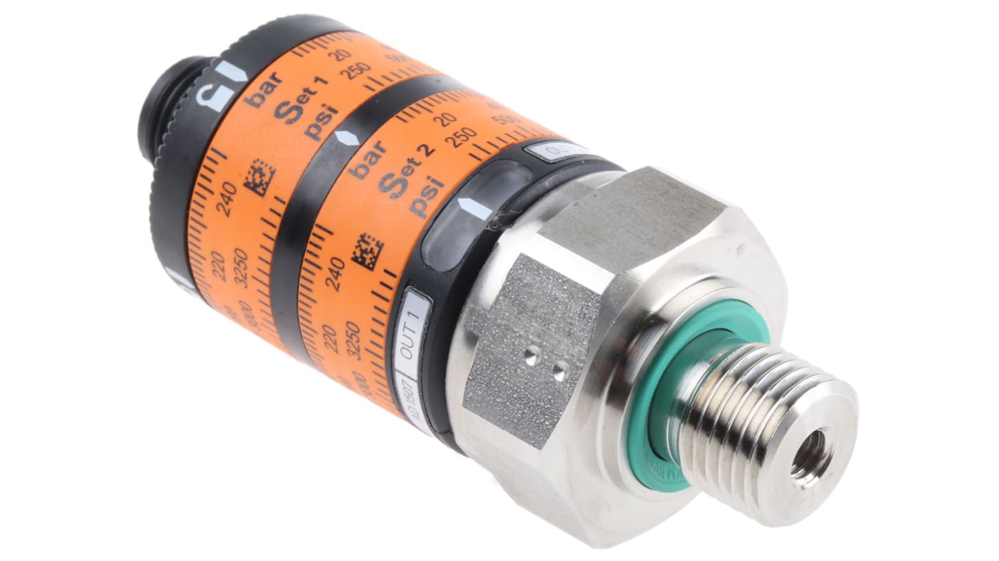 ifm electronic G1/4 Relativ Druckschalter 0bar bis 250bar, 2 Schließer, für Gas, Flüssigkeit