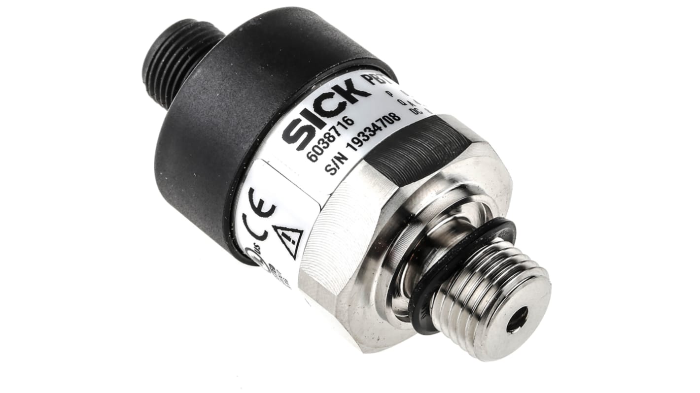 SICK Pressure Sensor, 0bar Min, 1bar Max, Analogue Output, Relative Reading