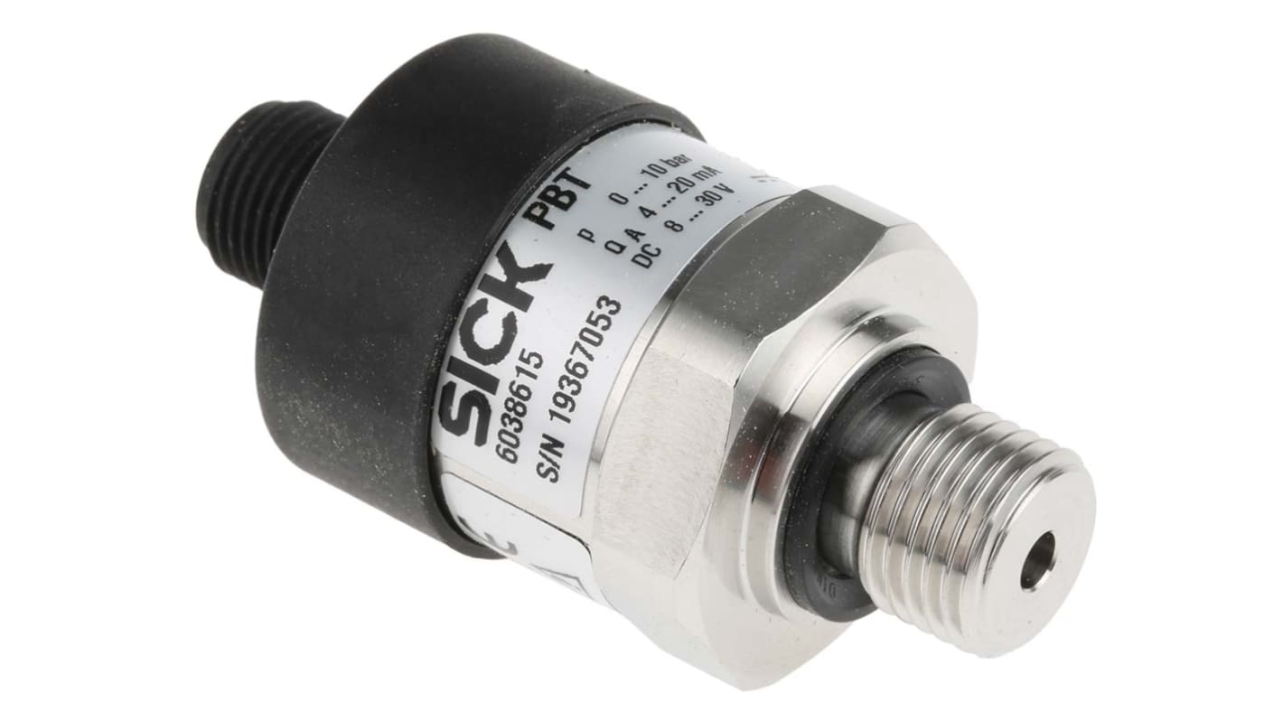 SICK Pressure Sensor, 0bar Min, 10bar Max, Analogue Output, Relative Reading