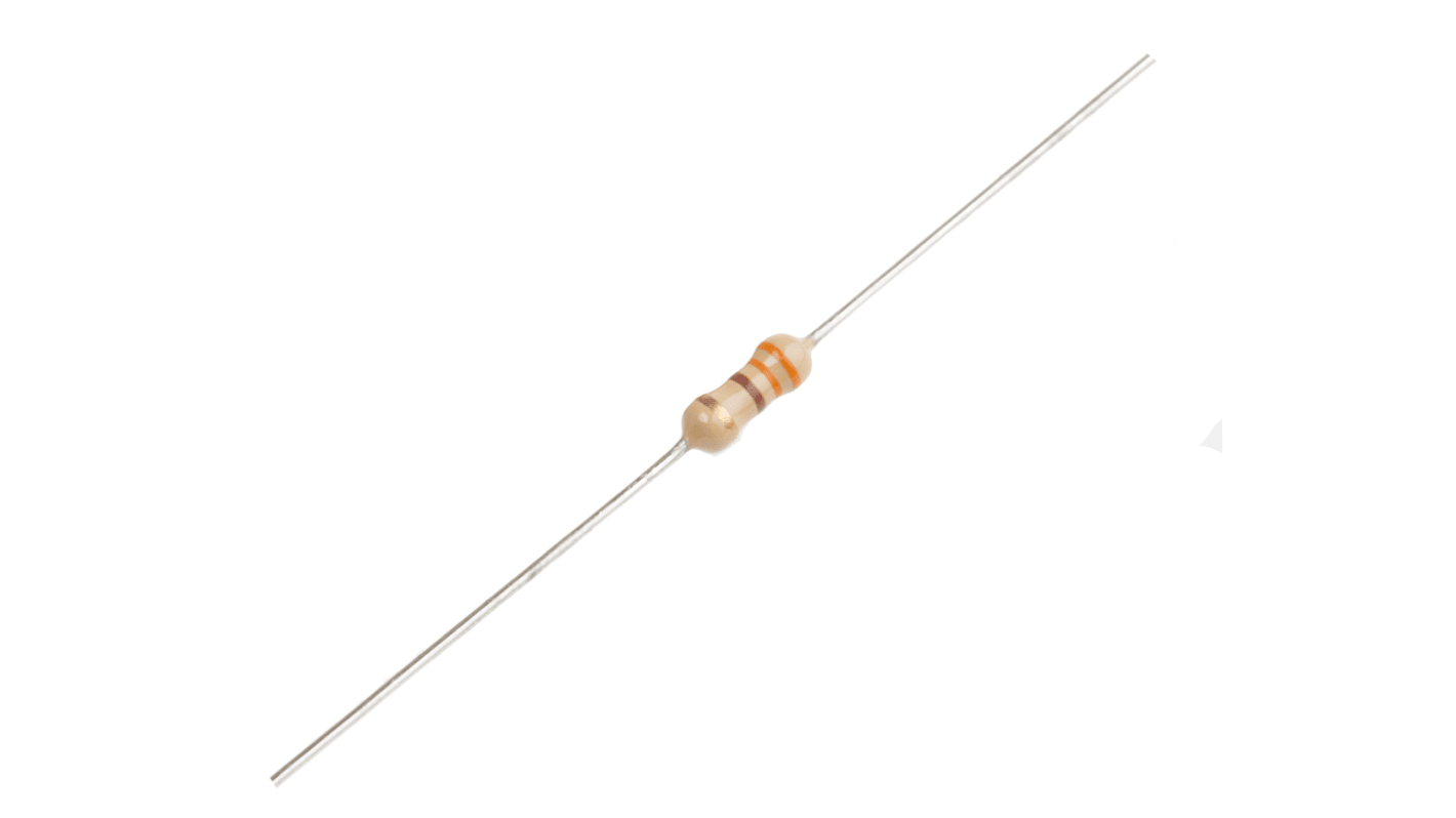 RS PRO 碳膜电阻, 330Ω, 0.25W, ±5%容差, -500 → +350ppm/°C, 0623