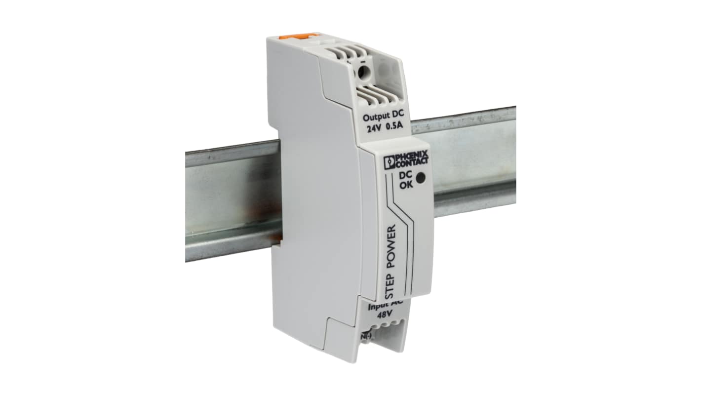 フエニックスコンタクト STEP POWER DINレール取付け用スイッチング電源 24V dc, 500mA, 12W