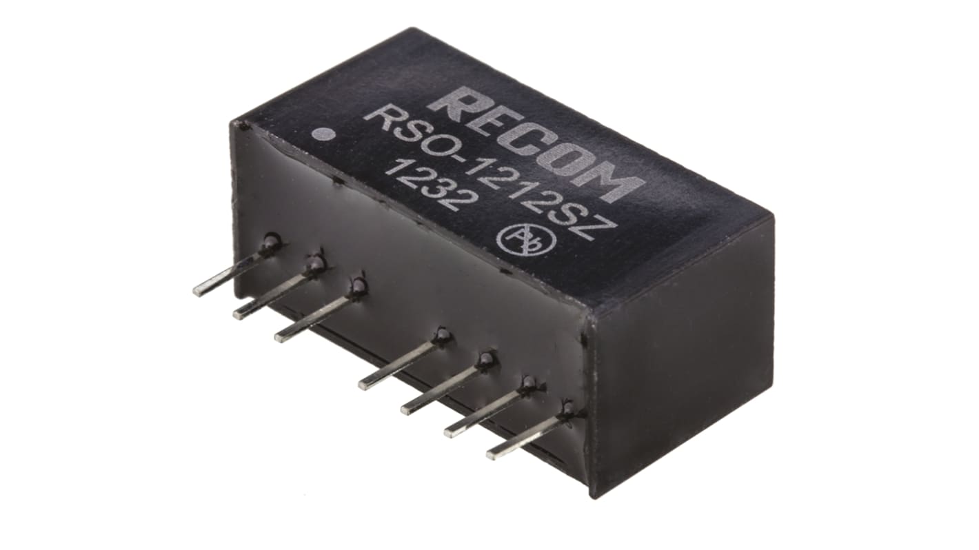 Recom RSO DC-DC Converter, 12V dc/ 83mA Output, 4.5 → 18 V dc Input, 1W, Through Hole, +85°C Max Temp -40°C Min