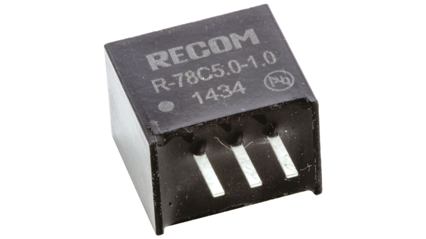 Recom Switching Regulator, Through Hole, 5V dc Output Voltage, 8 → 42V dc Input Voltage, 1A Output Current, 1