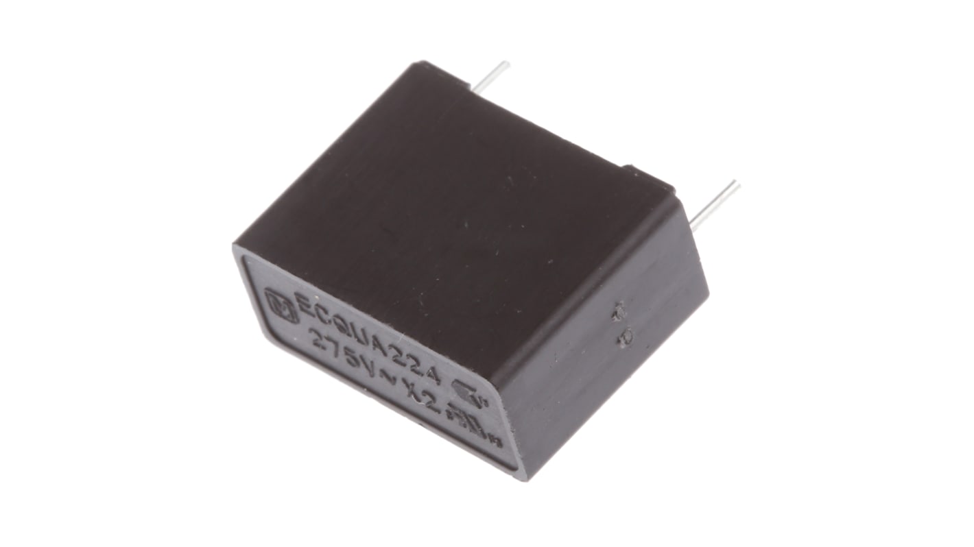 Panasonic ECQUA Metallised Polypropylene Film Capacitor, 275V ac, ±10%, 220nF, Through Hole