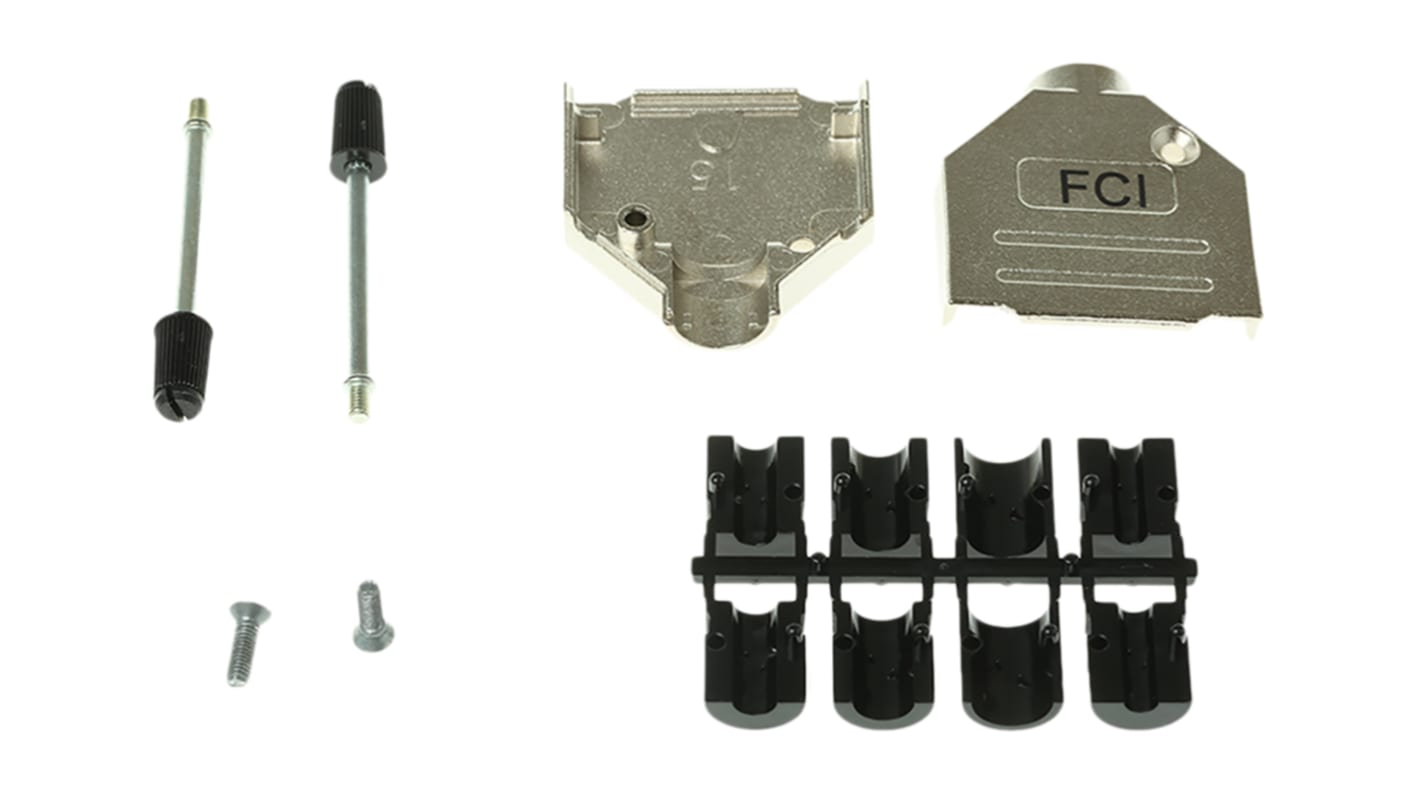 Amphenol Communications Solutions 15针D-Sub外壳, 压铸锌壳体, 直向, A尺寸, 银色, 8655MH系列
